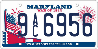 MD license plate 9AC6956