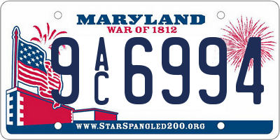 MD license plate 9AC6994