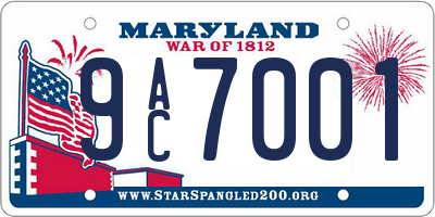 MD license plate 9AC7001