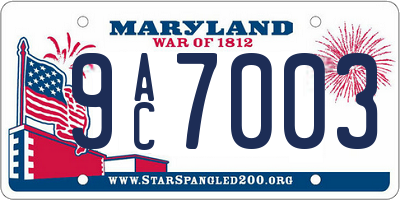 MD license plate 9AC7003