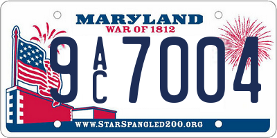 MD license plate 9AC7004