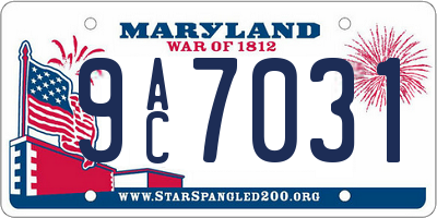 MD license plate 9AC7031