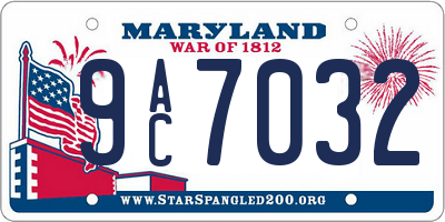 MD license plate 9AC7032