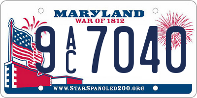 MD license plate 9AC7040