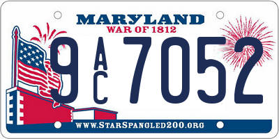MD license plate 9AC7052