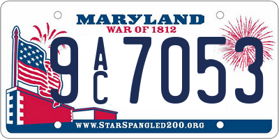 MD license plate 9AC7053