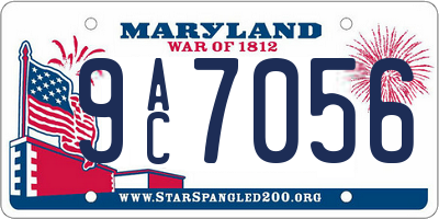MD license plate 9AC7056