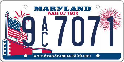 MD license plate 9AC7071