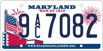 MD license plate 9AC7082