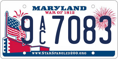 MD license plate 9AC7083