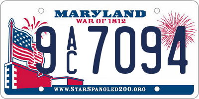 MD license plate 9AC7094