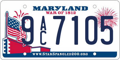 MD license plate 9AC7105