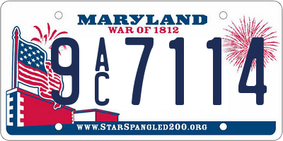 MD license plate 9AC7114