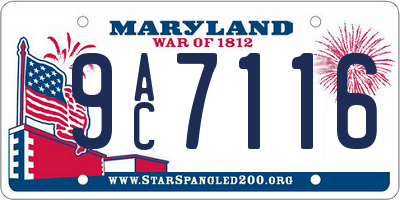 MD license plate 9AC7116