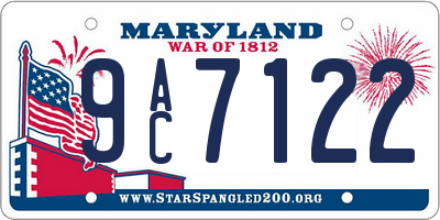 MD license plate 9AC7122