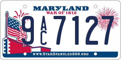 MD license plate 9AC7127