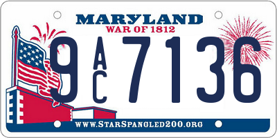 MD license plate 9AC7136