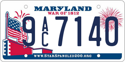 MD license plate 9AC7140
