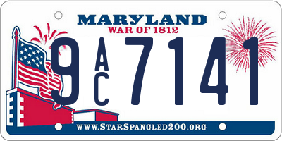 MD license plate 9AC7141