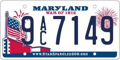 MD license plate 9AC7149
