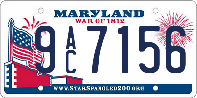 MD license plate 9AC7156