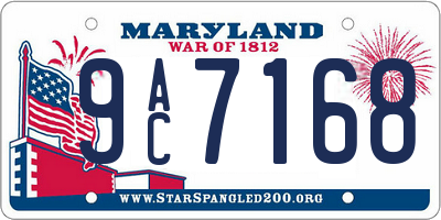MD license plate 9AC7168