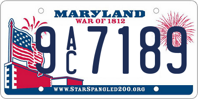 MD license plate 9AC7189
