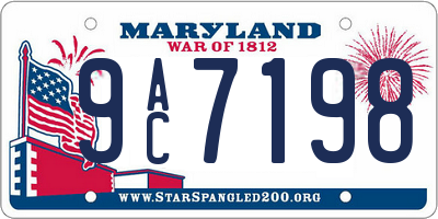 MD license plate 9AC7198