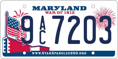 MD license plate 9AC7203