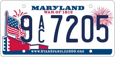 MD license plate 9AC7205