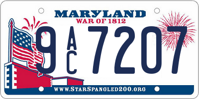 MD license plate 9AC7207