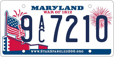 MD license plate 9AC7210