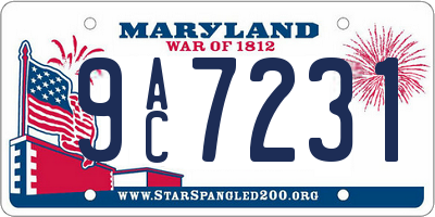 MD license plate 9AC7231