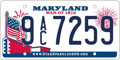 MD license plate 9AC7259