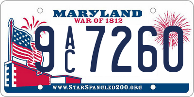 MD license plate 9AC7260