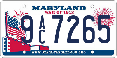 MD license plate 9AC7265