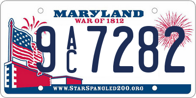 MD license plate 9AC7282