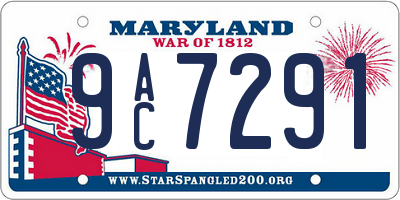 MD license plate 9AC7291