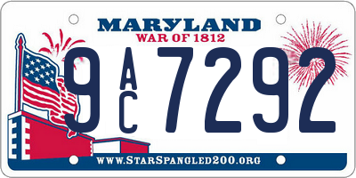 MD license plate 9AC7292