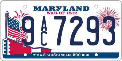MD license plate 9AC7293