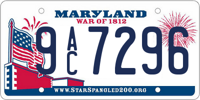 MD license plate 9AC7296