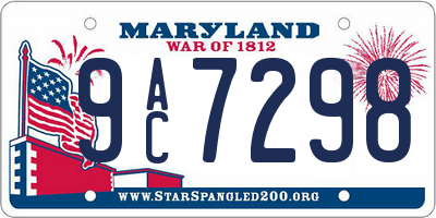 MD license plate 9AC7298