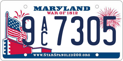 MD license plate 9AC7305