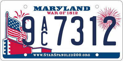 MD license plate 9AC7312