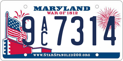 MD license plate 9AC7314