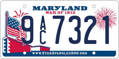 MD license plate 9AC7321
