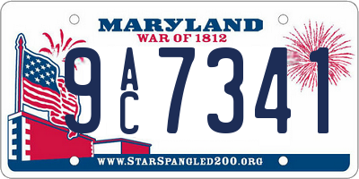 MD license plate 9AC7341