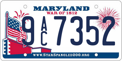 MD license plate 9AC7352