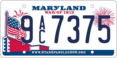 MD license plate 9AC7375