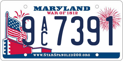 MD license plate 9AC7391